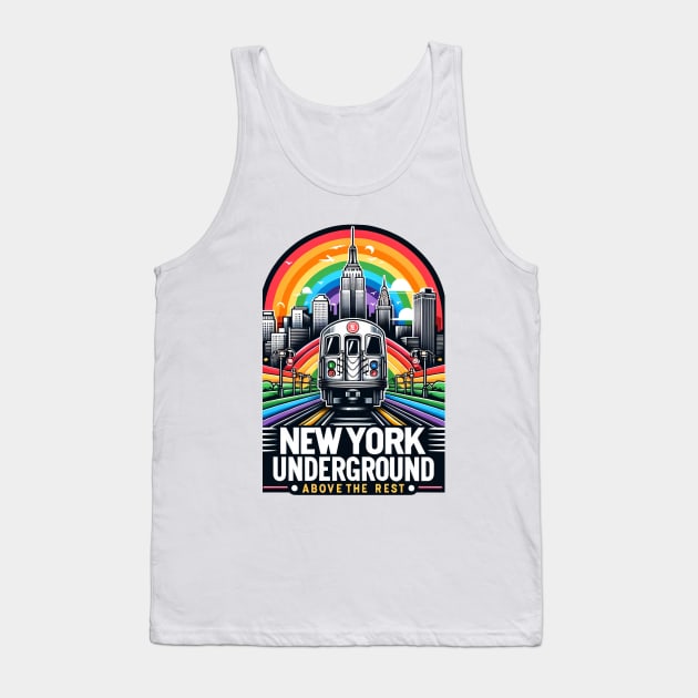 Copy of New York Subway rainbow themed NYC Subway Train Tank Top by Nysa Design